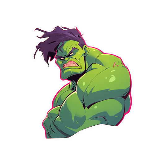 drawn angry hulk sticker