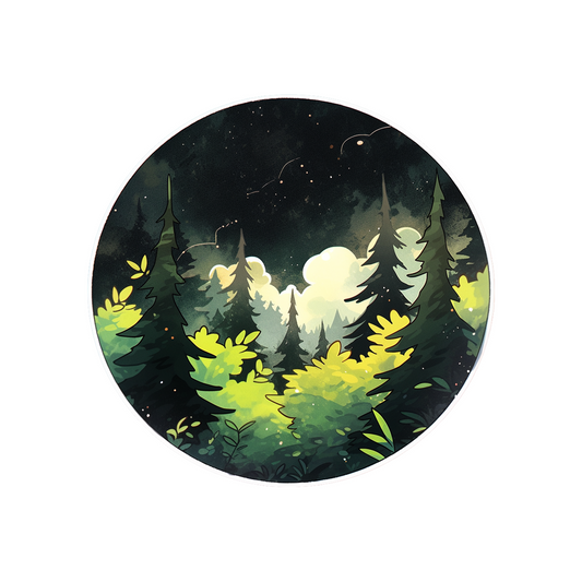 forest and night sky aesthetic sticker