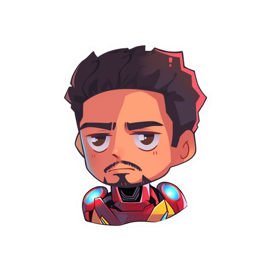 funny chibi tony stark sticker