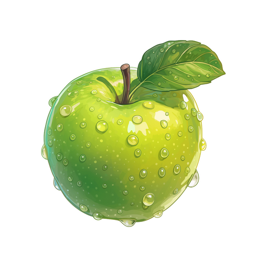 green apple with water drops sticker