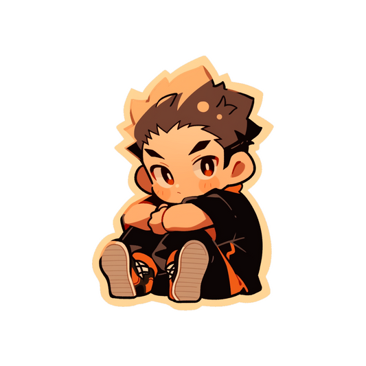 haikyuu cute sitting yu nishinoya sticker