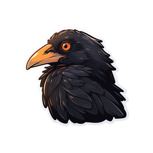 halloween crow with orange eye sticker