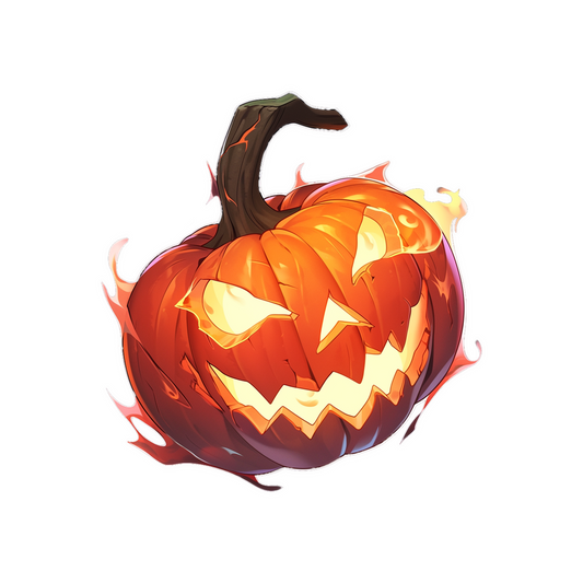 halloween pumpkin on fire sticker