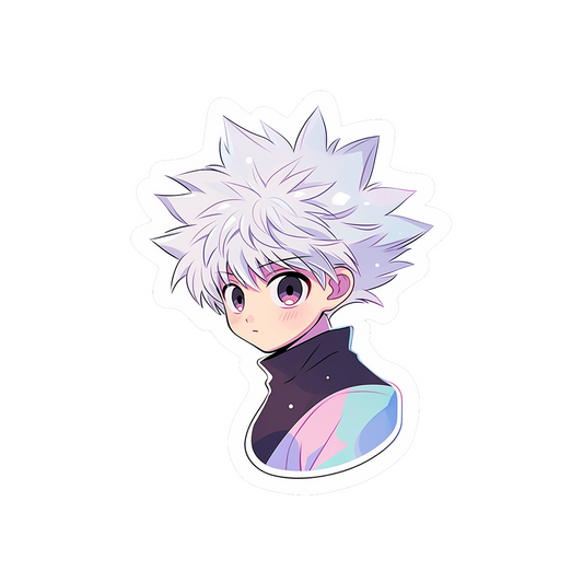 hunter x hunter killua with big eyes sticker