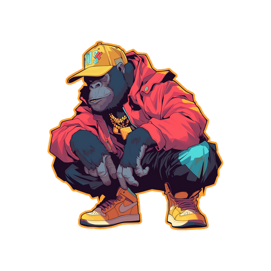 hypebeast gorilla street style sticker