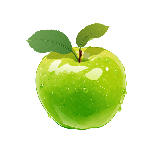 juicy green apple realistic clipart