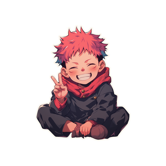 jujutsu kaisen itadori happy sticker