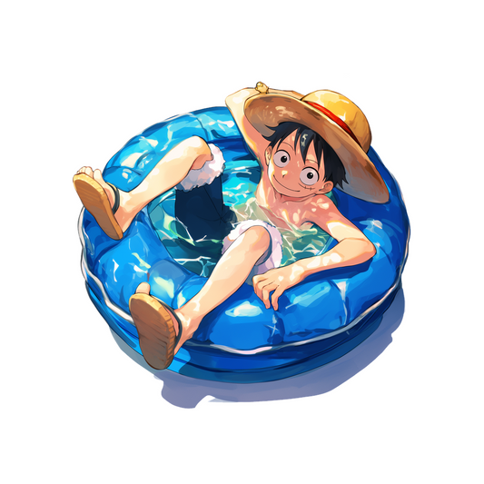 luffy blue floatie summer sticker