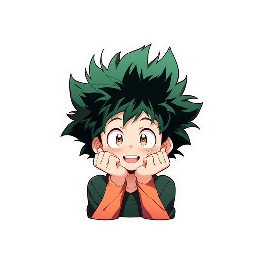 mha intrigued izuku midoriya sticker