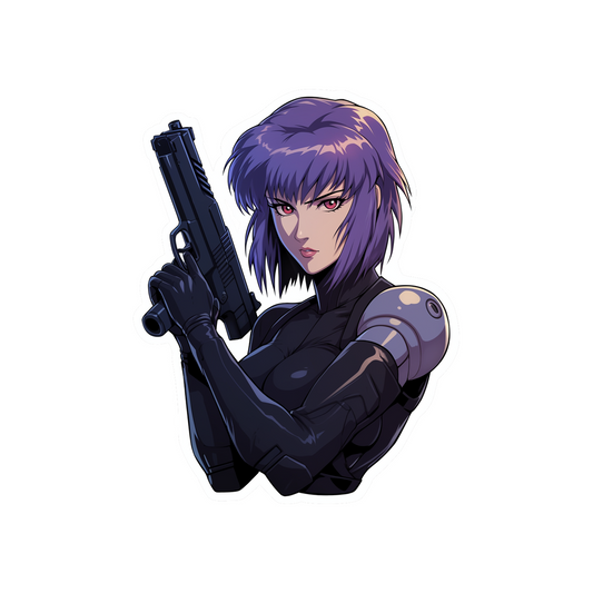 motoko kusanagi with gun sticker