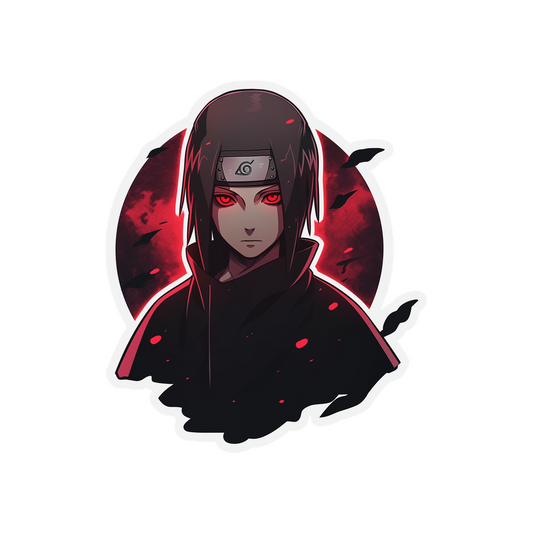 naruto itachi uchiha red moon sticker