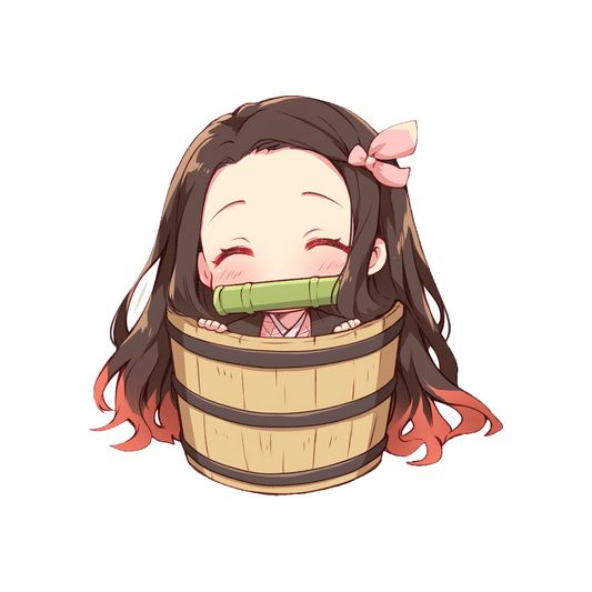 nezuko kamado chibi basket sticker