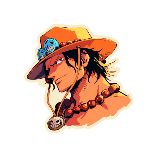 one piece ace smirking sticker