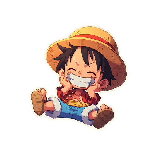 one piece chibi luffy smile sticker