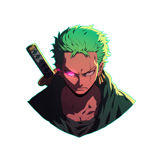 one piece zoro glowing eye sticker