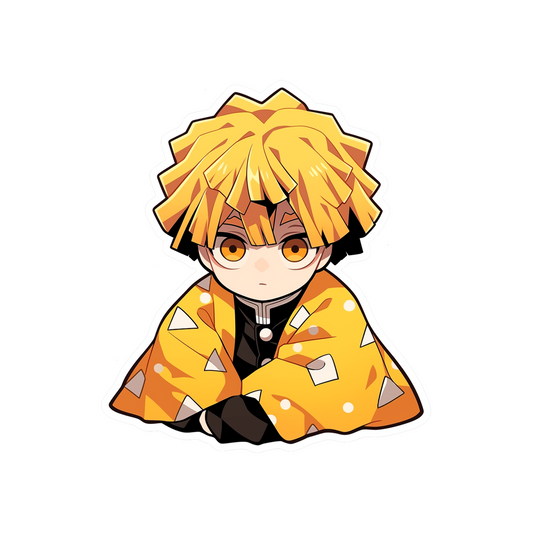 pensive chibi zenitsu sticker