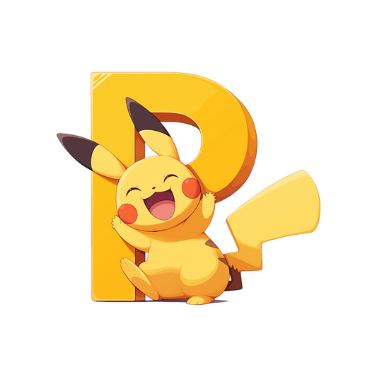 pikachu letter p clipart sticker