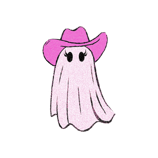 pink cowgirl ghost preppy halloween sticker