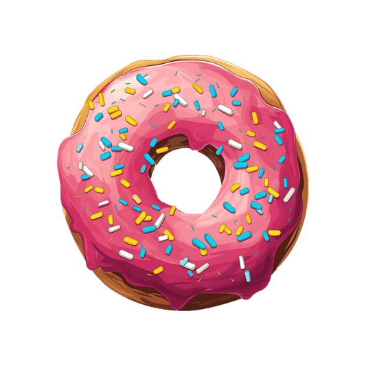 pink glazed donut sticker