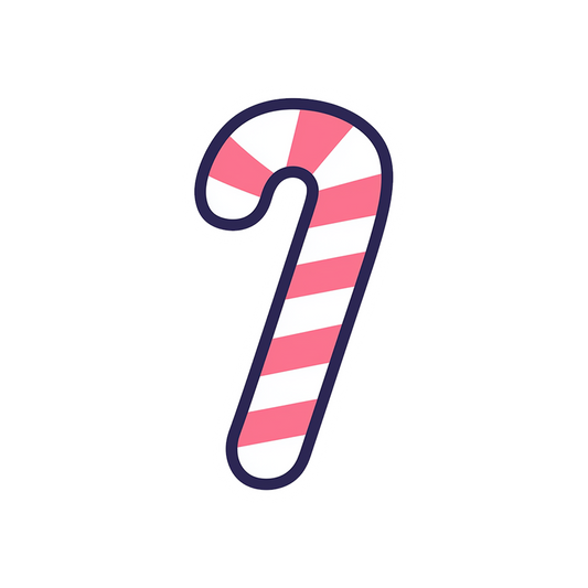 pink white candy cane christmas sticker