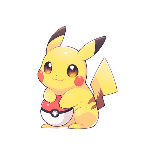 pokemon pikachu holding pokeball sticker