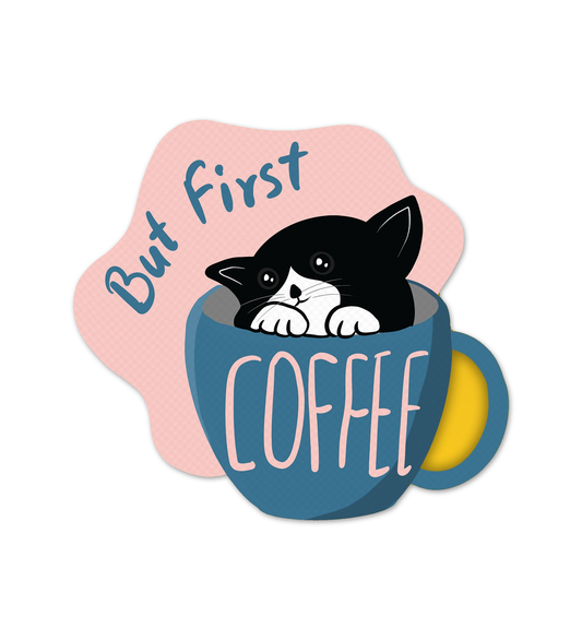 But First Coffee Laptop Mobile Stickers