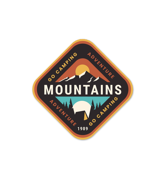 Camping On Mountains Sticker