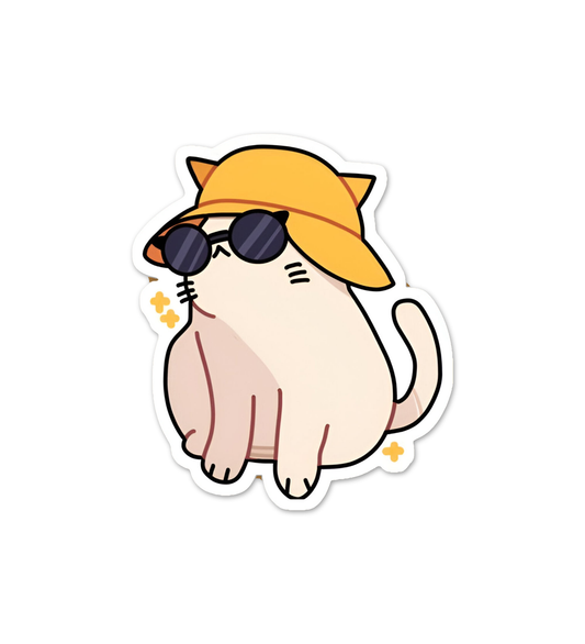 Aesthetic Summer Kitty Laptop Mobile Stickers