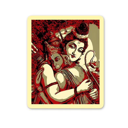Divine Rama Hanuman Embrace