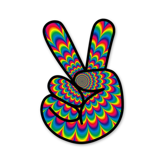 Trippy Rainbow Peace Sign