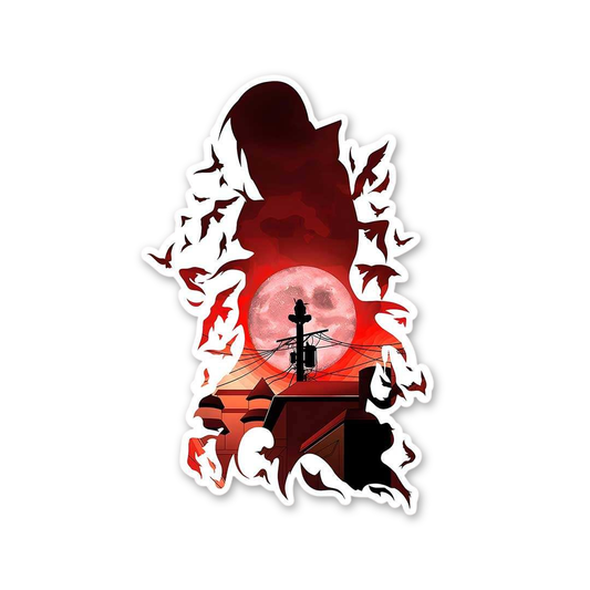 Blood Moon Crow Silhouette