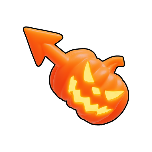 pumpkin arrow glowing halloween sticker