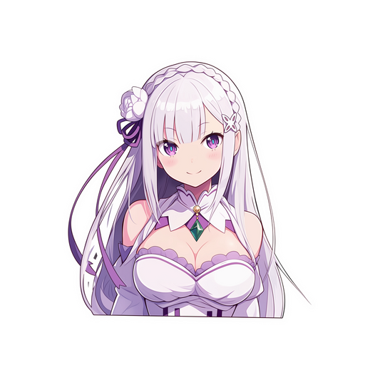 re zero emilia white dress sticker