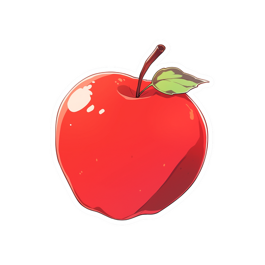 red apple sticker