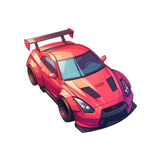 red nissan gtr r35 car sticker