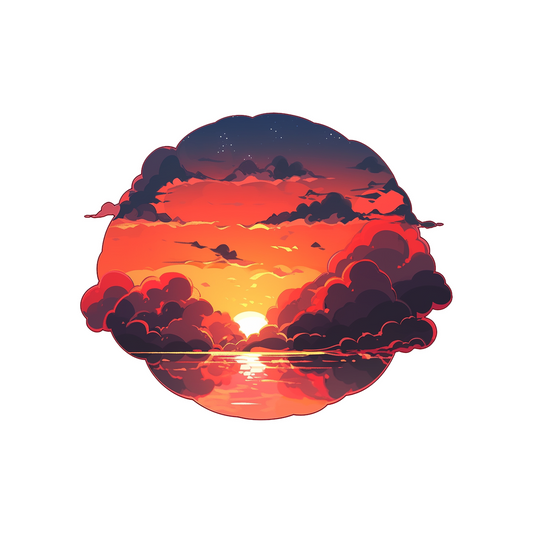 red sea sunset aesthetic sticker