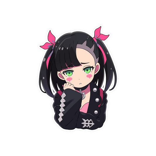 sad anime girl with green eyes sticker
