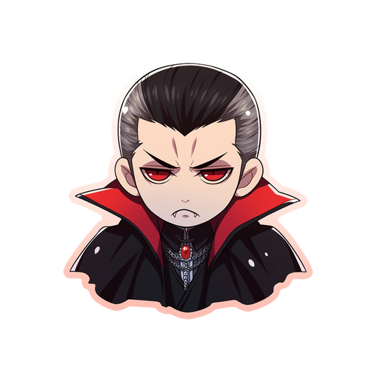 sad chibi vampire halloween sticker