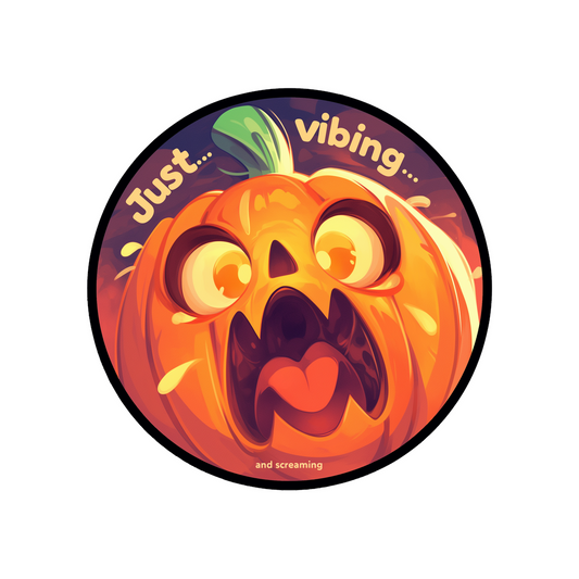 scared pumpkin just vibing sticker