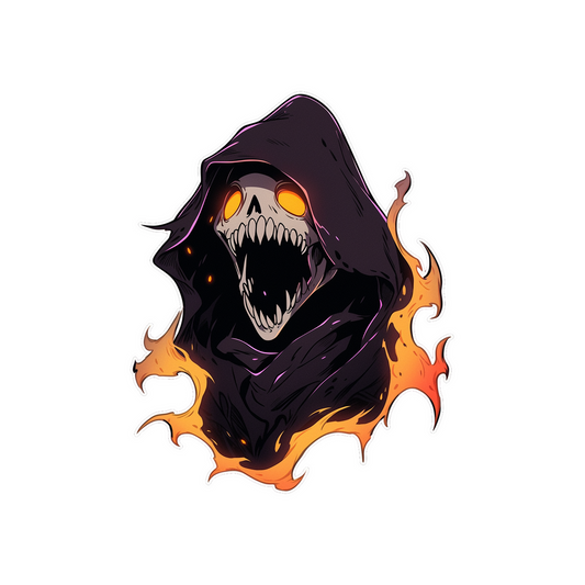 scary halloween monster in cloak sticker