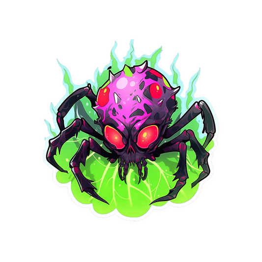 scary toxic spider sticker