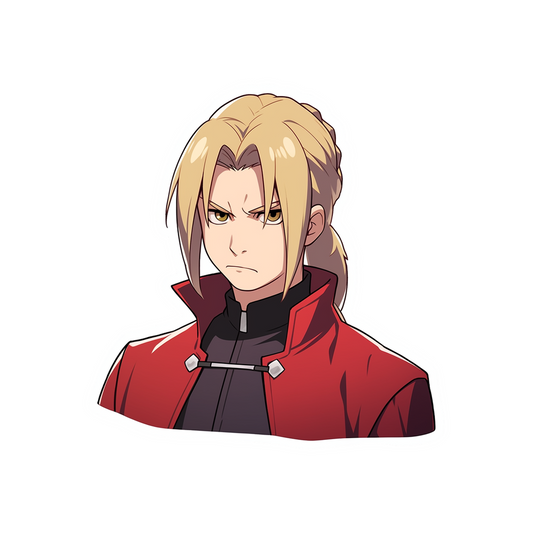 serious edward elric anime sticker