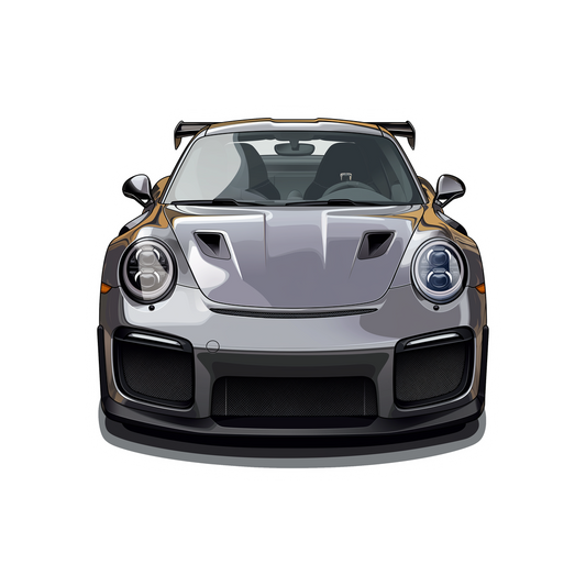 silver porsche gt2 rs sticker