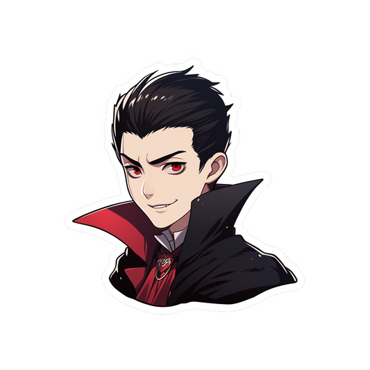 smiling anime vampire halloween sticker