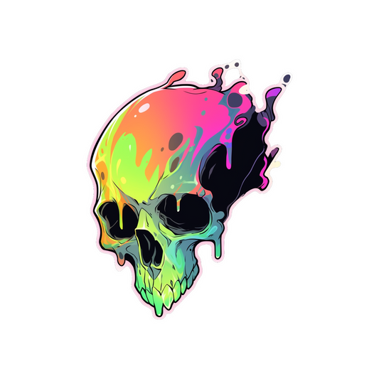spooky colorful skull halloween sticker