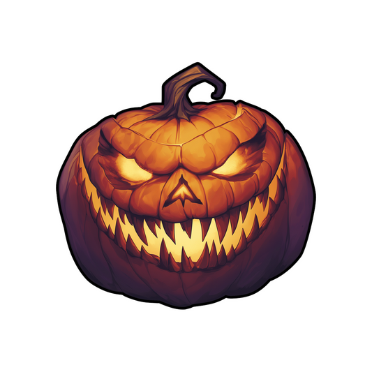 spooky jack o lantern face sticker