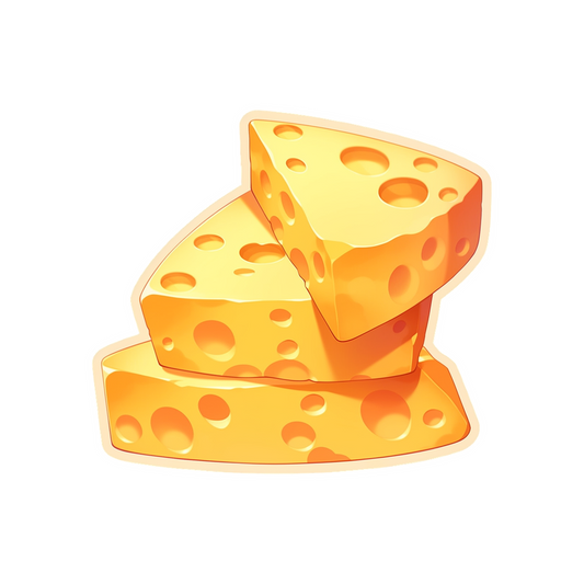 three pieces of cheese aesthetic sticker