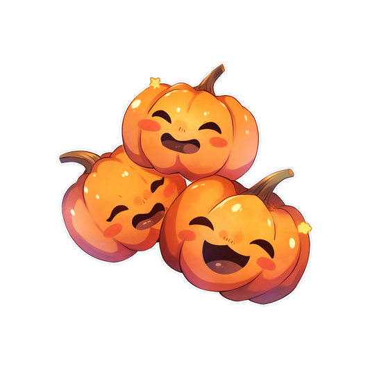 three pumpkin heads smiles sticker