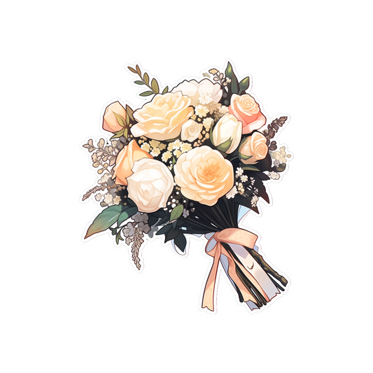 wedding bouquet with roses sticker