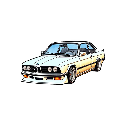 white bmw e28 5 series sticker